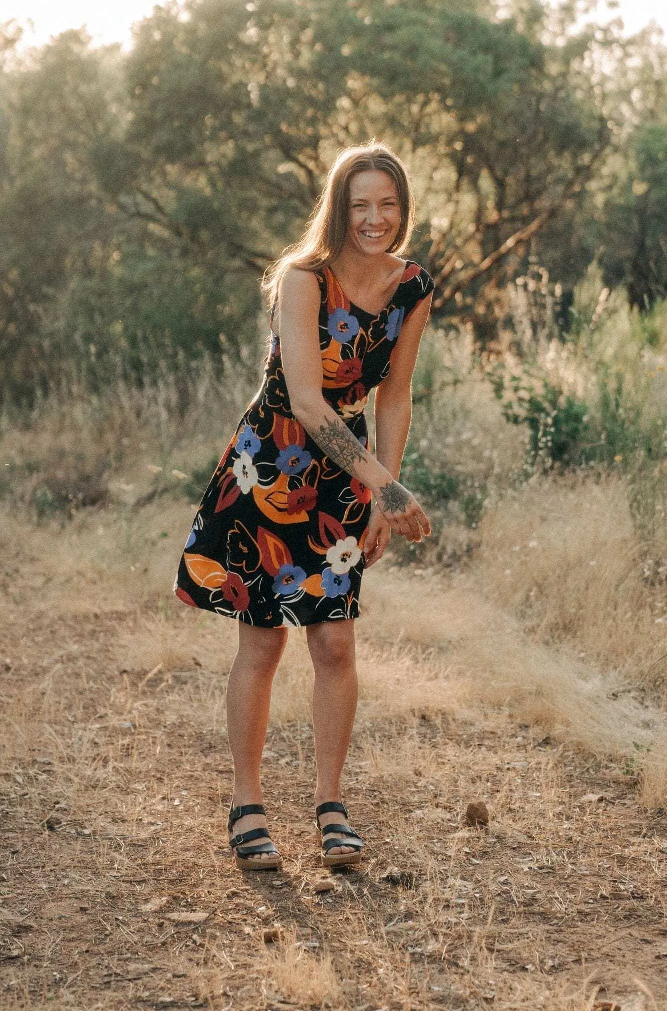 Charming Comfort Warm Undertone Archie Dress in Abstract Floral