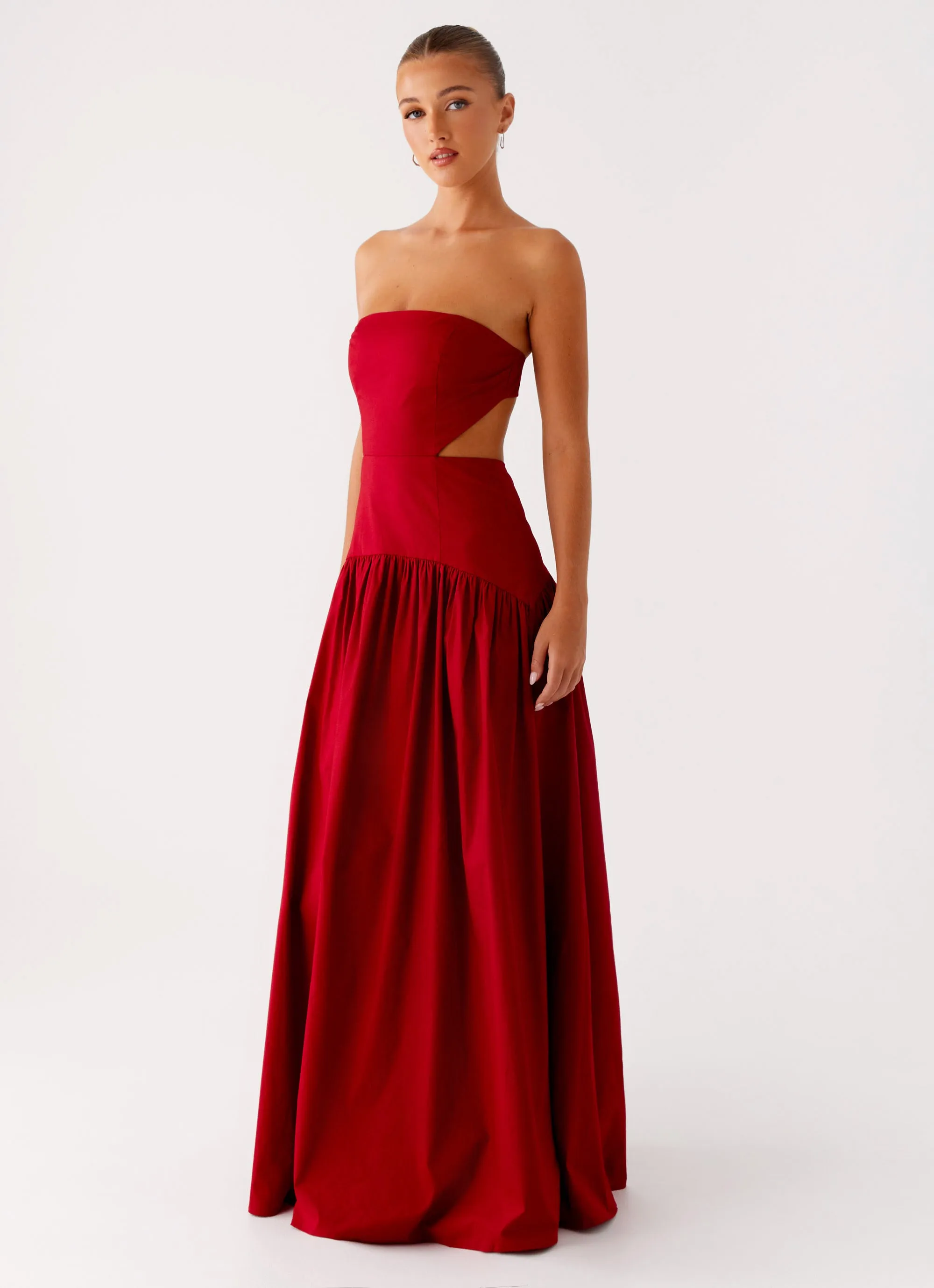 Spring-Season Elegant Finish Aamari Maxi Dress - Red