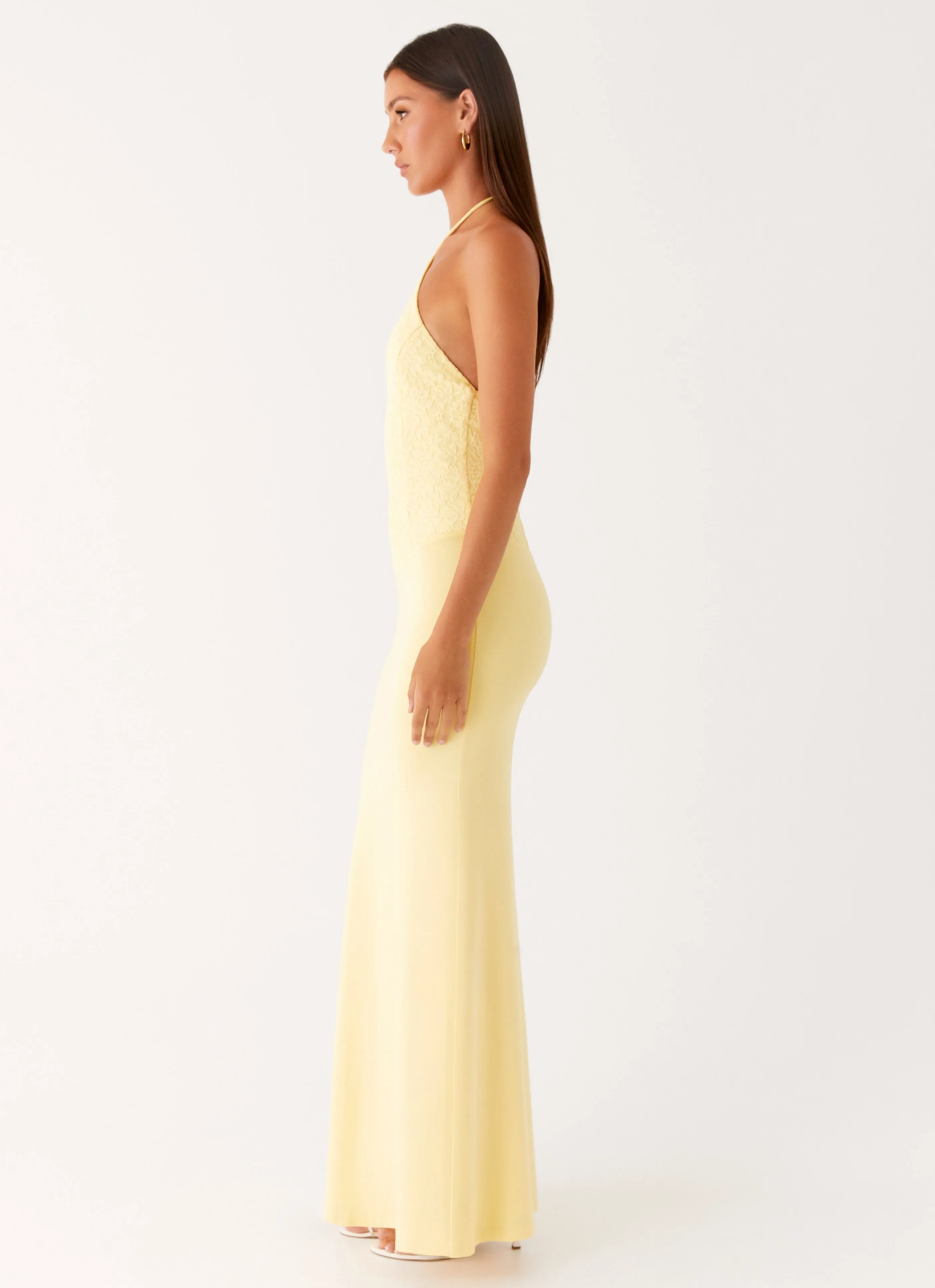 Timeless Cut Fiesta Halter Maxi Dress - Sunny Yellow