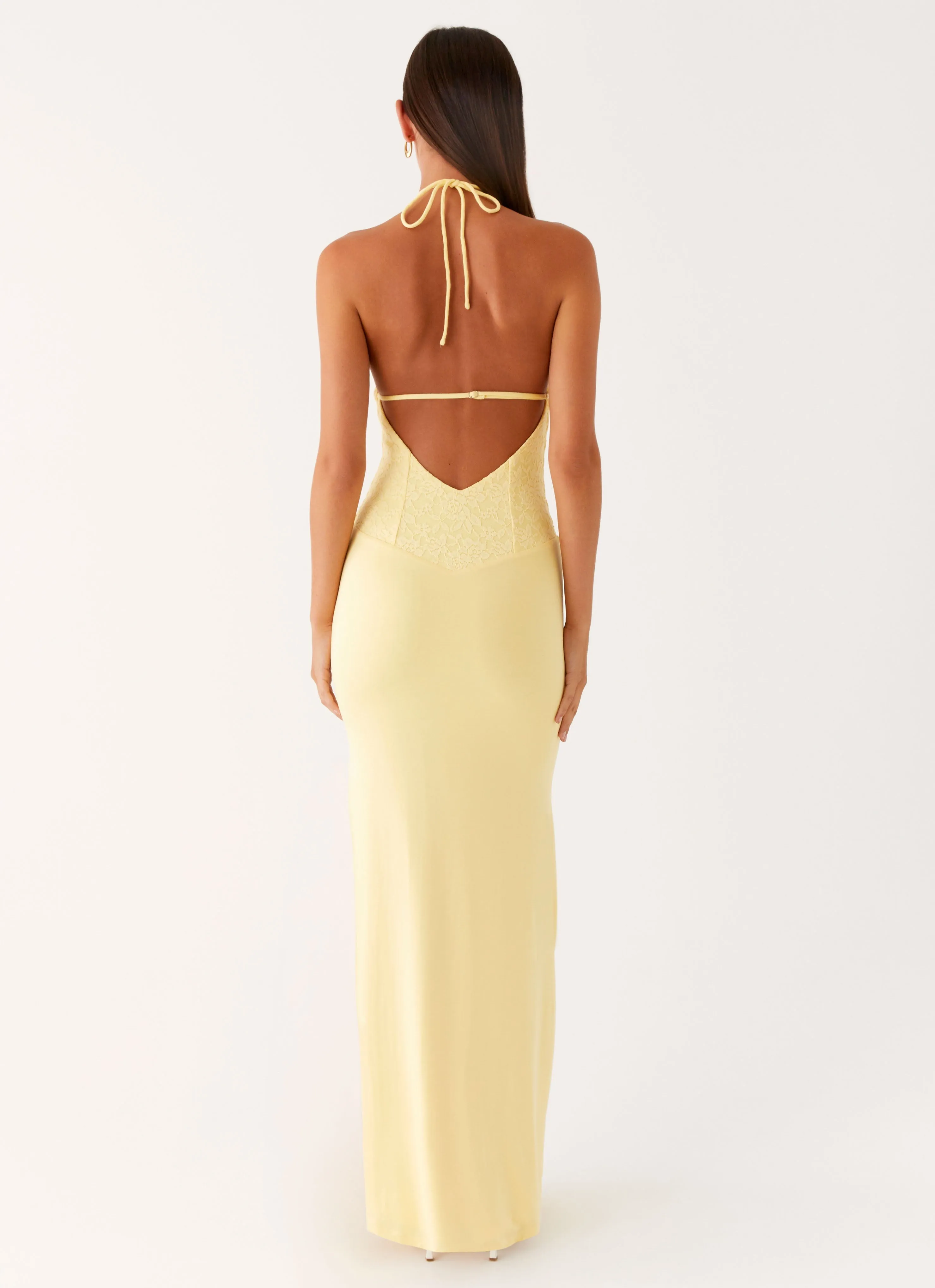 Airy Touch Fiesta Halter Maxi Dress - Sunny Yellow