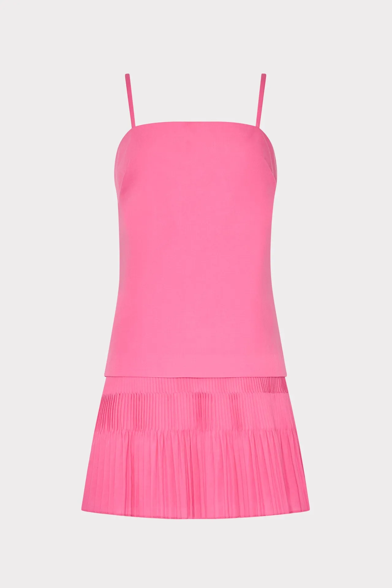 Soft and Stylish Nola Poplin Pleated Combo Mini Dress