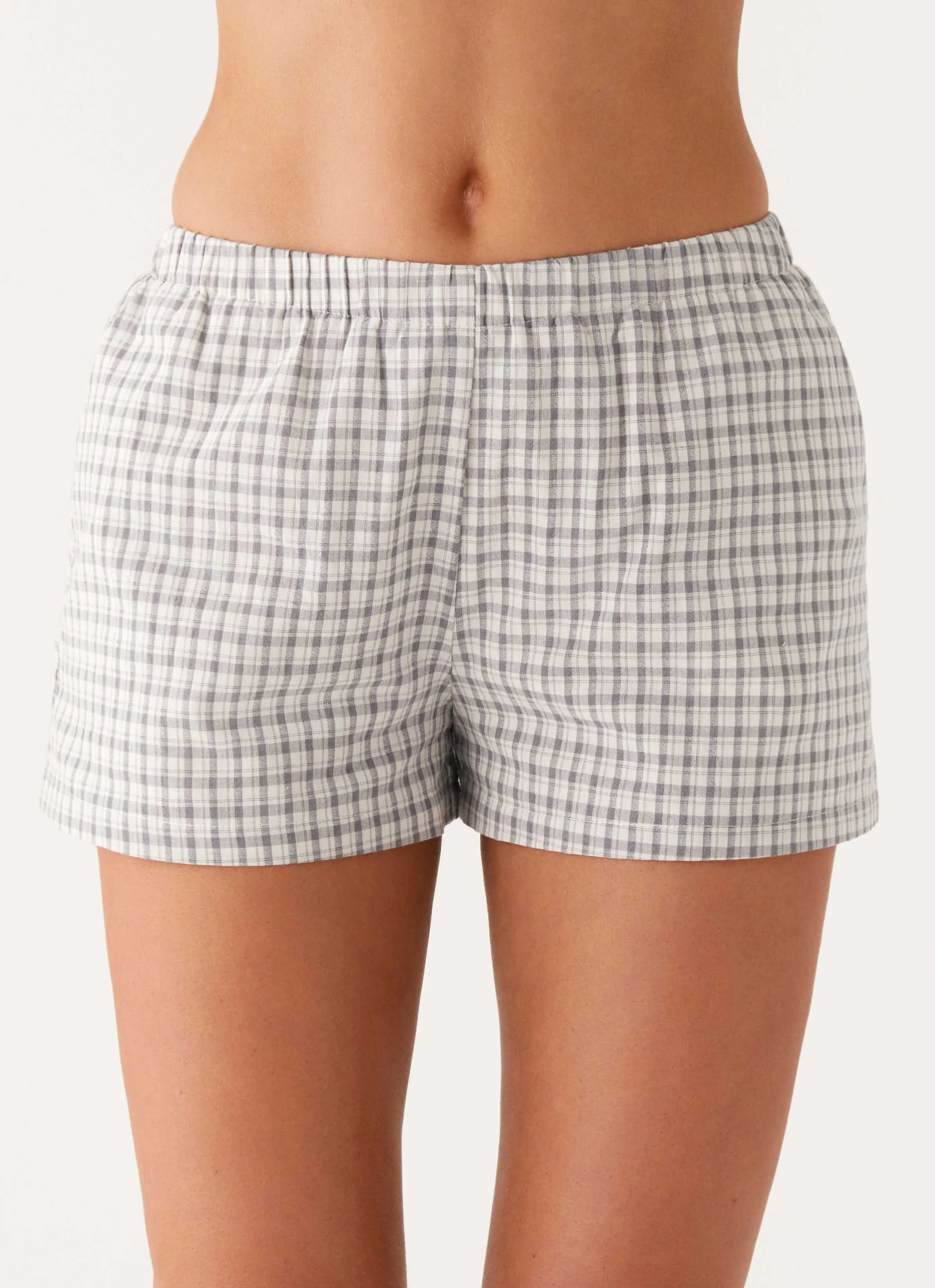 Adalina Shorts - Grey Check Flattering Comfort Wear Lightweight