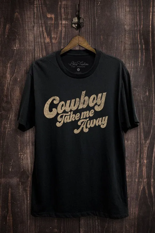 Cowboy Take Me Away Graphic Tee Drop Shoulder Silhouette Quick Dry Material