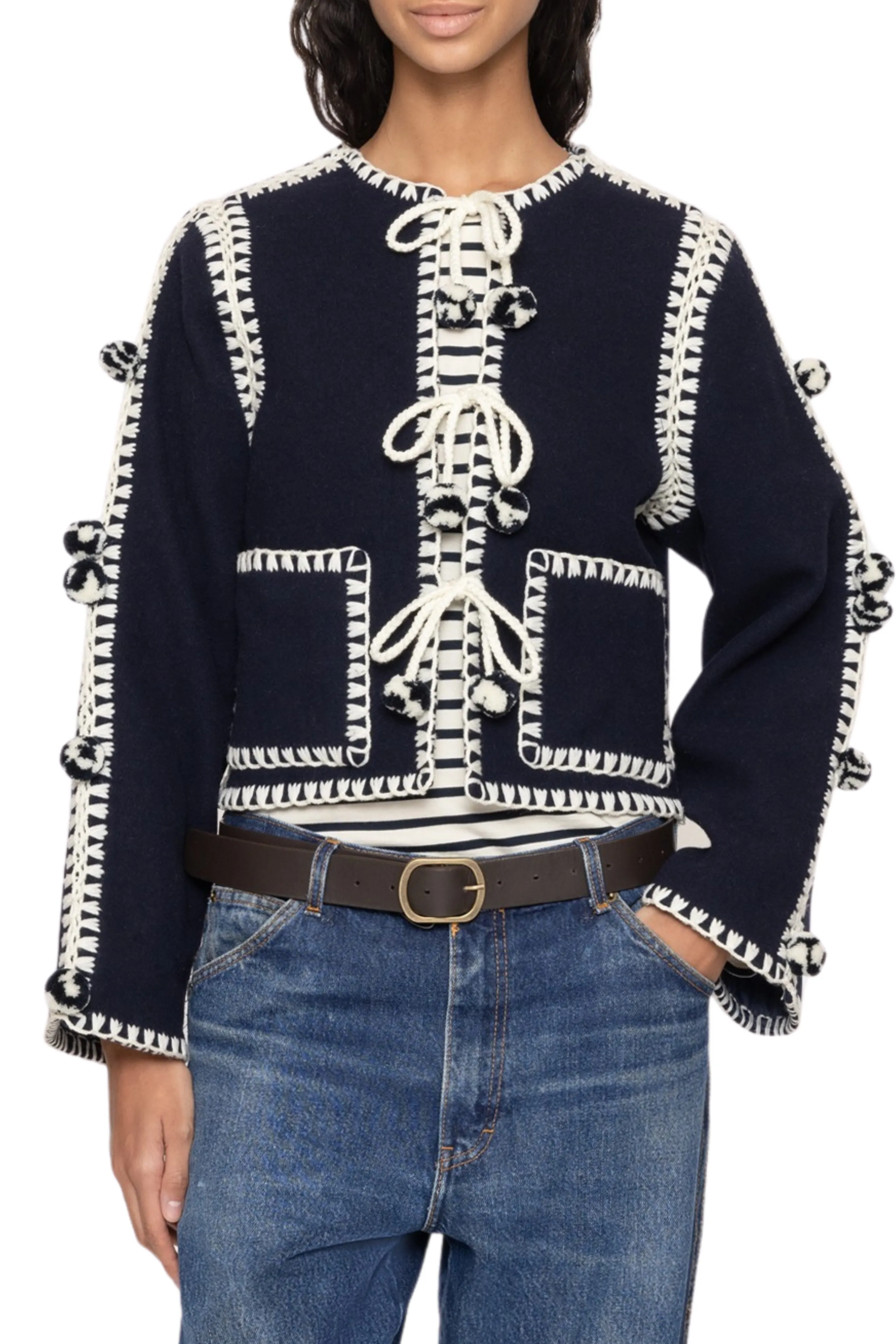 Addison Pom Pom Jacket Travel Must Windproof Inner Layer