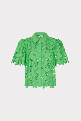 Addison Roja Lace Top DoubleLayered Collar