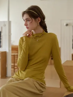 Adelina Half-High Collar Lyocell Merino Top SweatAbsorbent