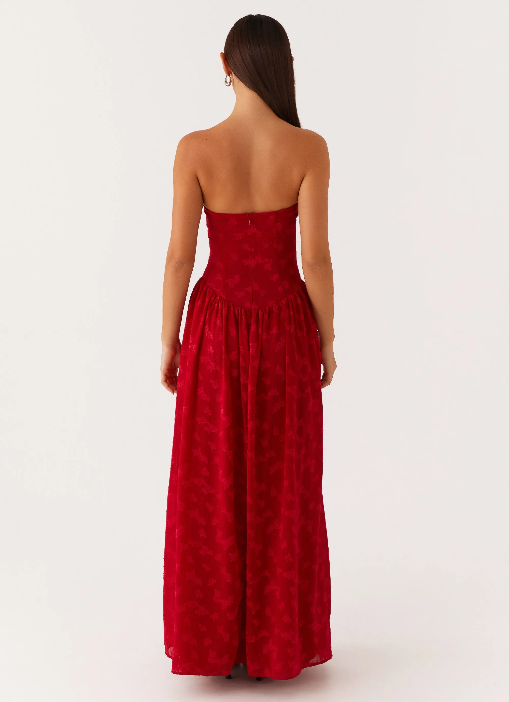 Adira Maxi Dress - Red Bright Vibe velvet feel