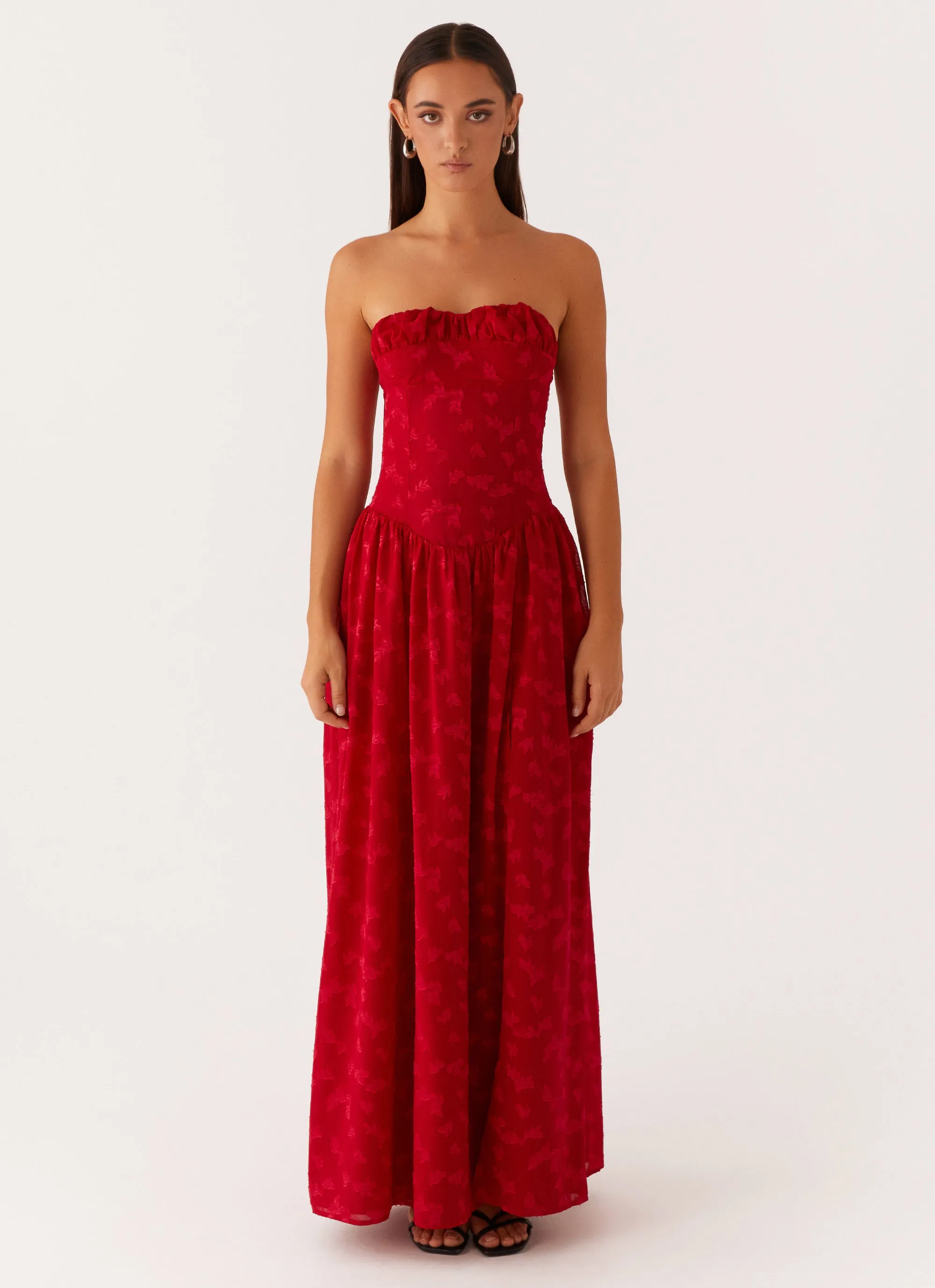 Adira Maxi Dress - Red Comfy and Relaxed Light Movement