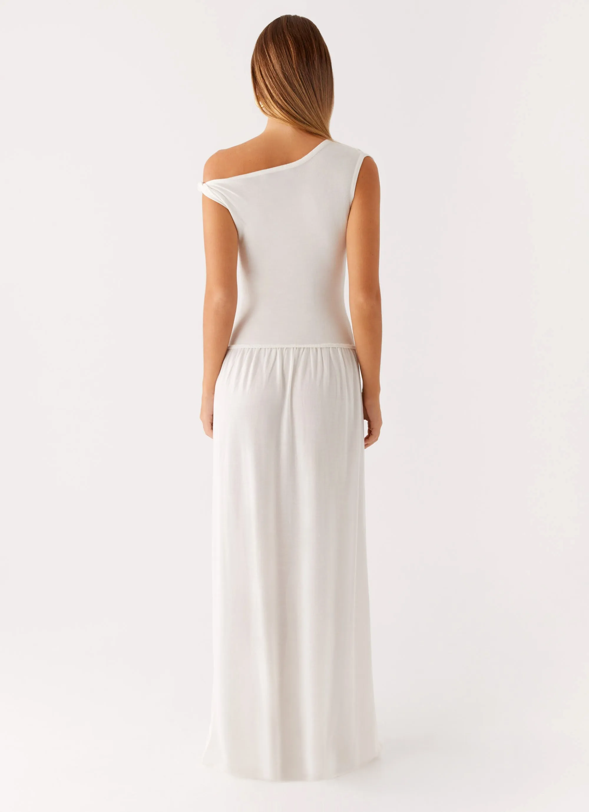 Ardella One Shoulder Maxi Dress - Ivory Smart Layer Lounge Fit