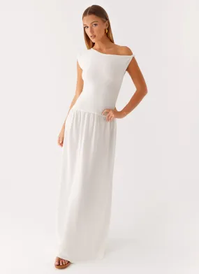 Ardella One Shoulder Maxi Dress - Ivory Simple Yet Elegant Cool Layers