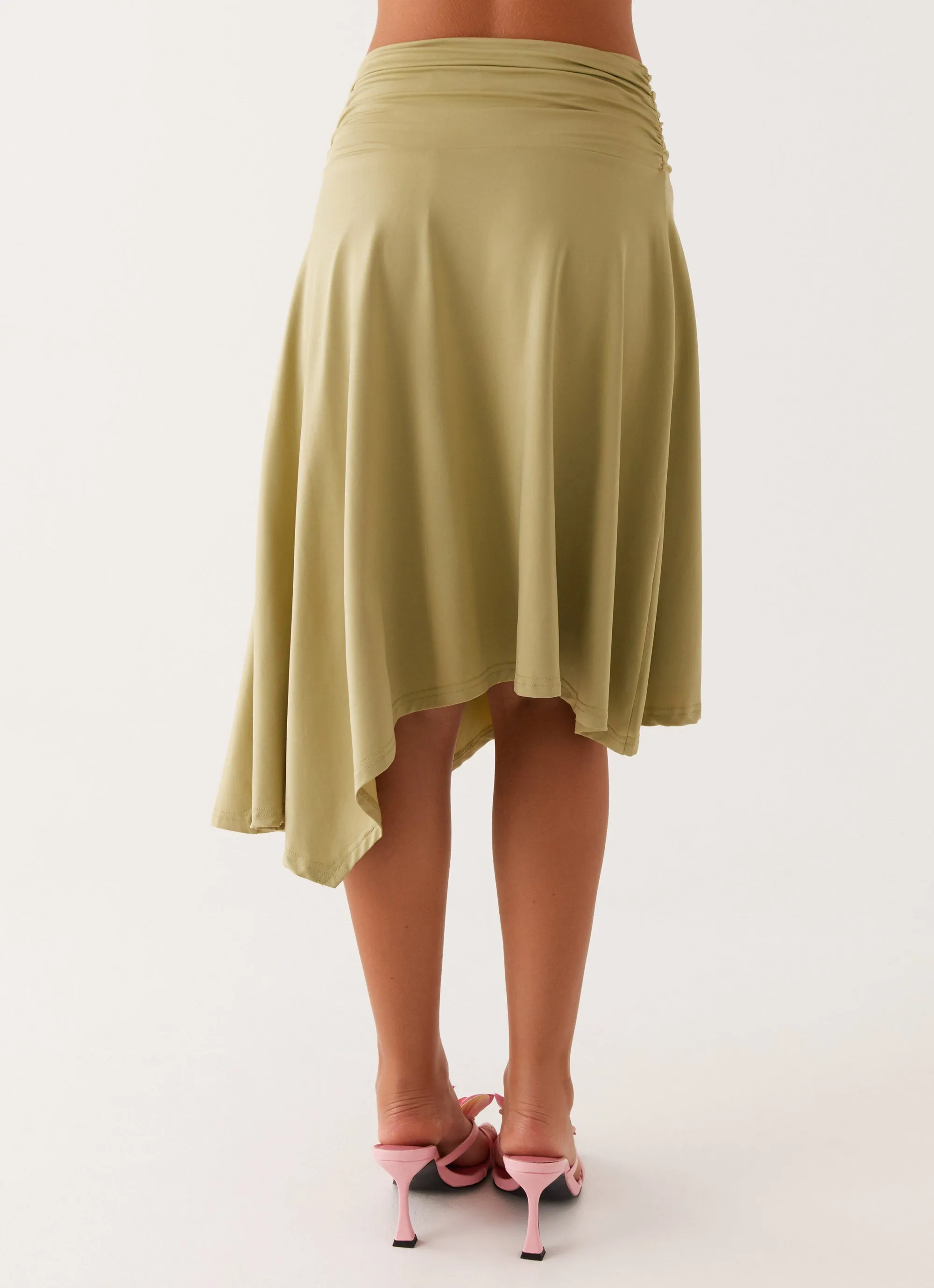 Dolly Midi Skirt - Green Smart Edge