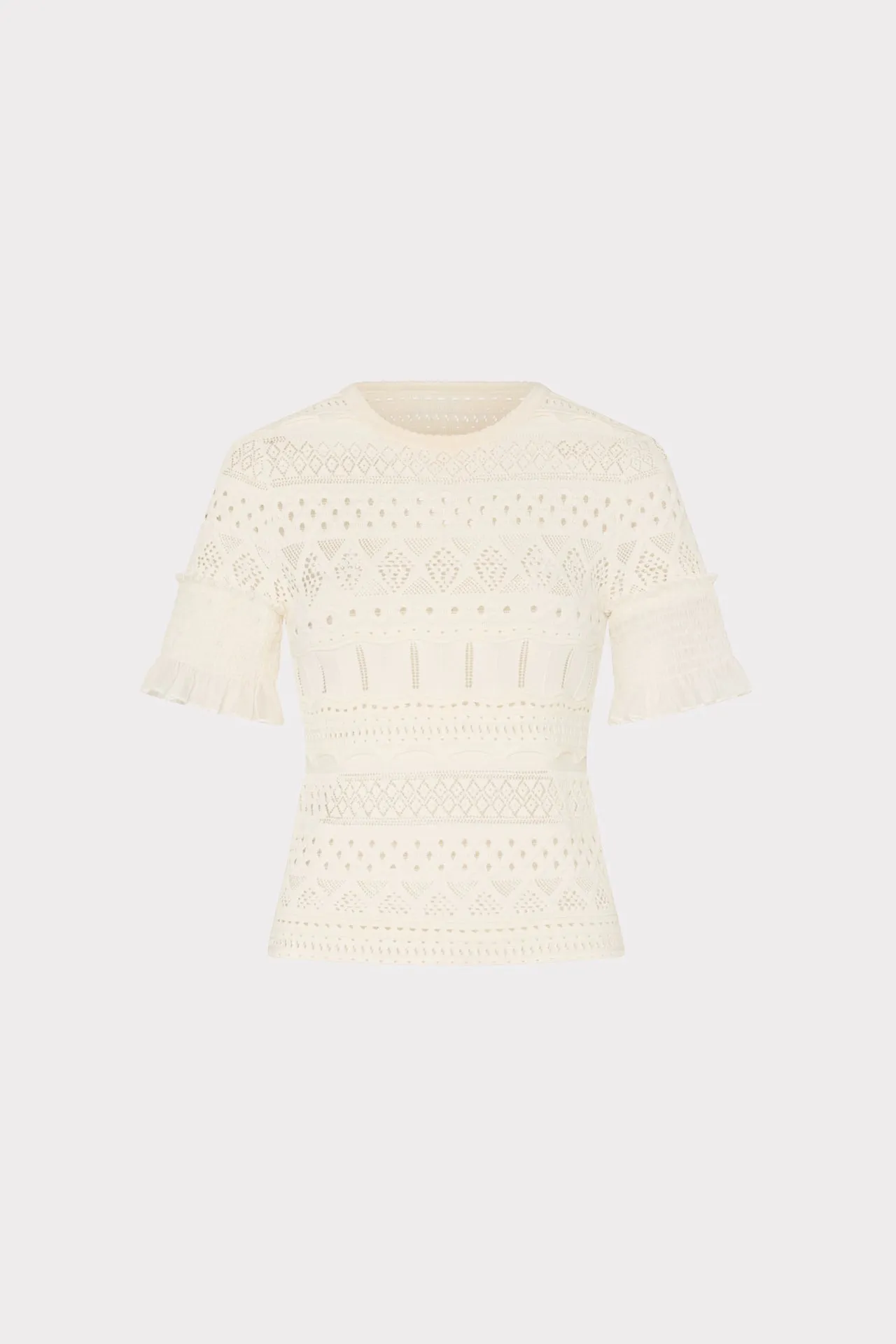 AntiPilling Smocked Finish Pointelle Top