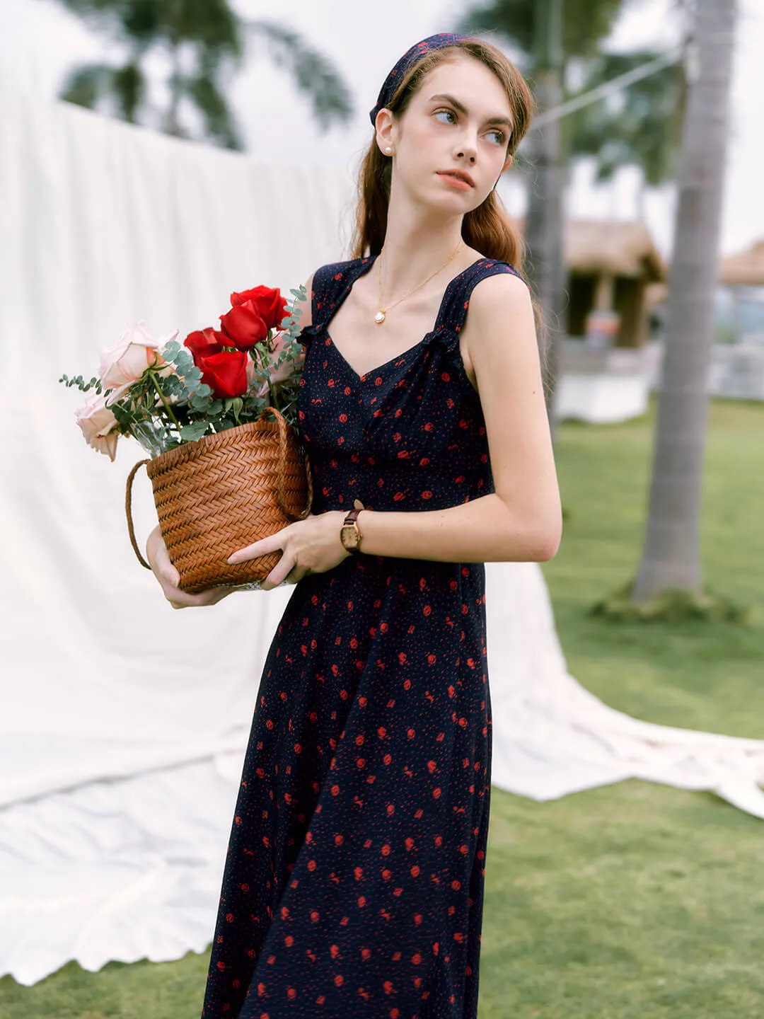 Gathered Skirt Adriana Waist-skimming French Tank Dress