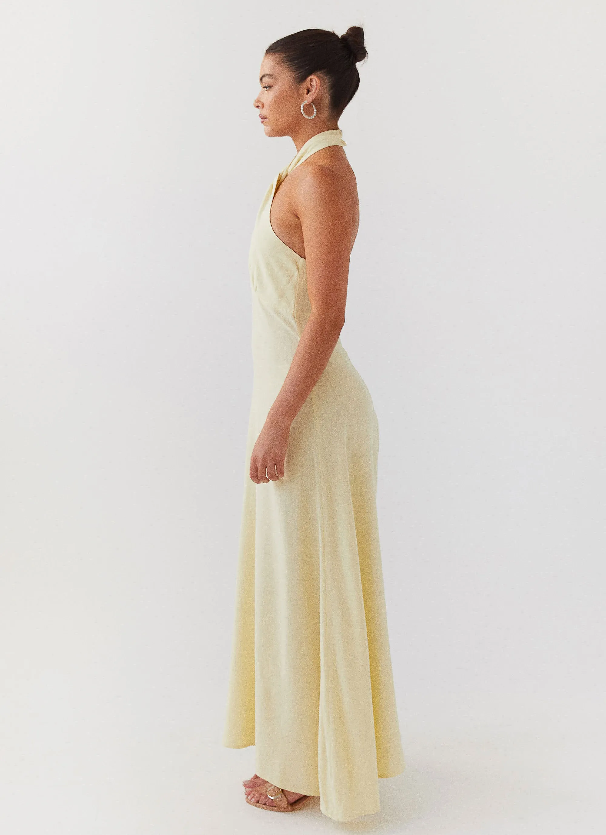 Adrienne Linen Maxi Dress - Lemon Day Magic Functional Wear