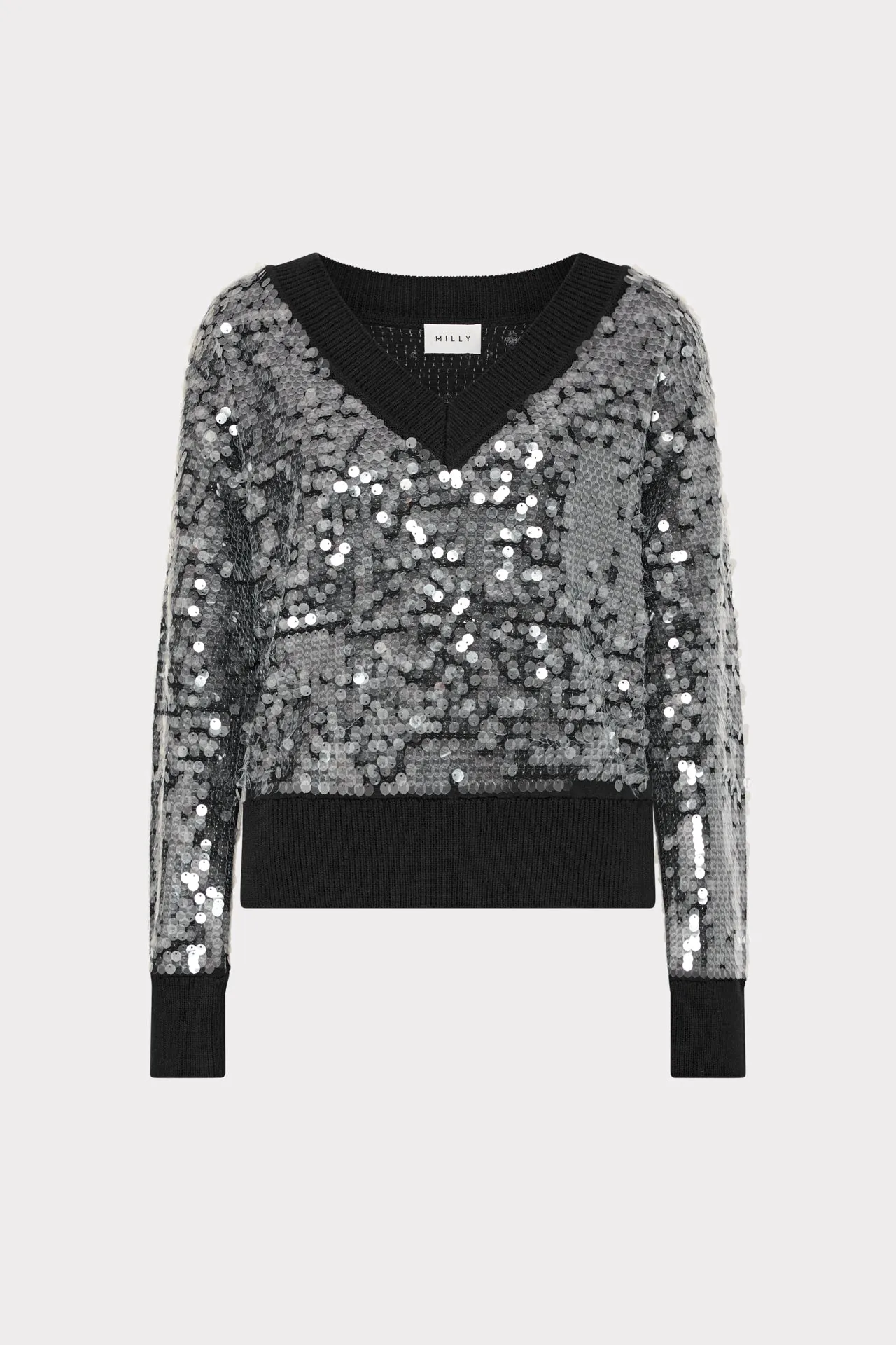 Ilaria Sequin V-Neck Sweater FlatlockSeams
