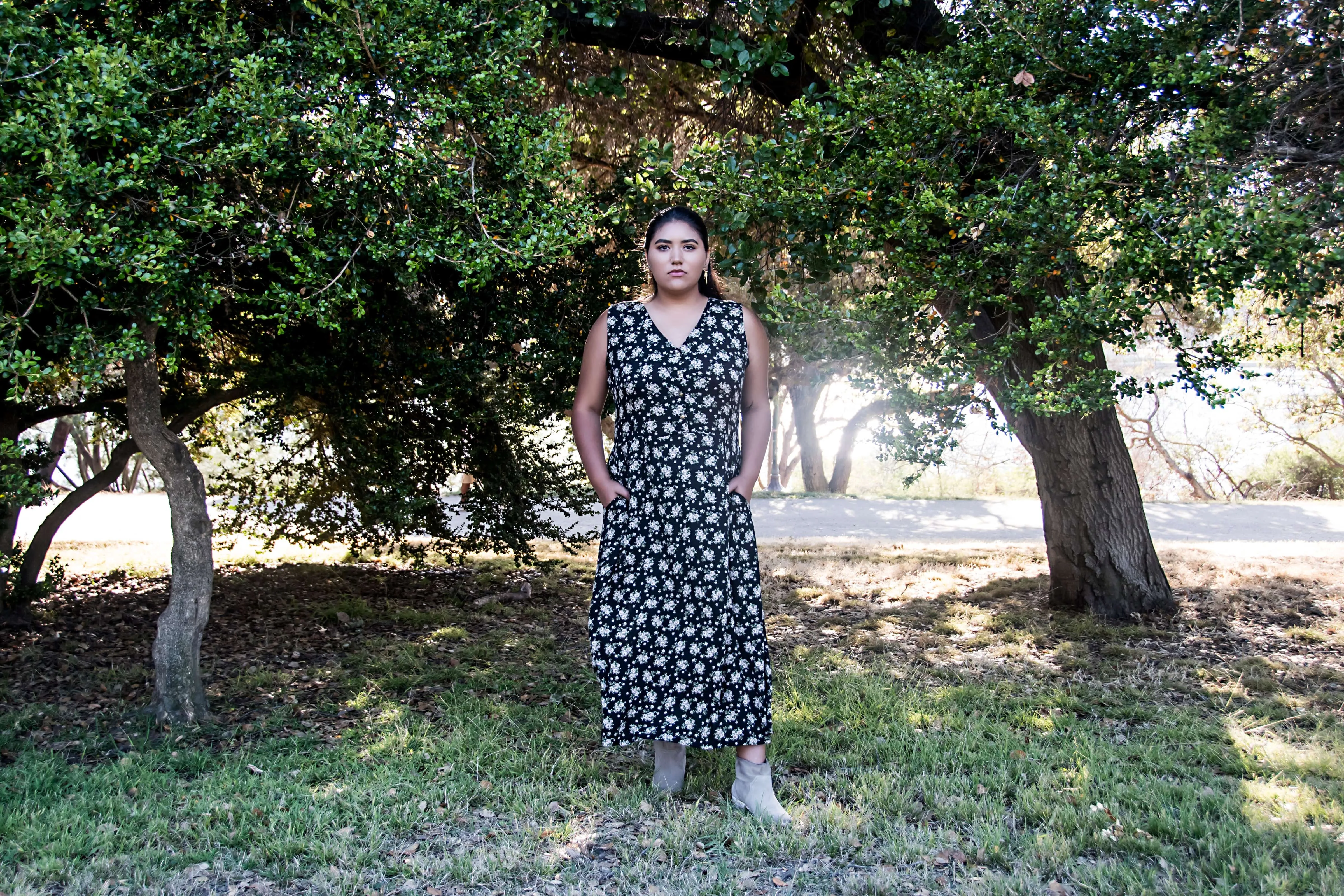 Light Finish Ever Dress in Black Rose Crepe