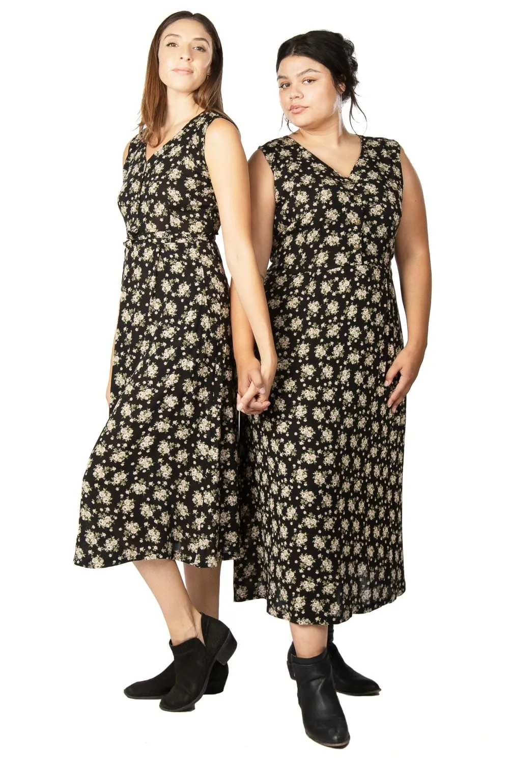 Sophisticated Vibe Soft Stitch Ever Dress in Black Rose Crepe