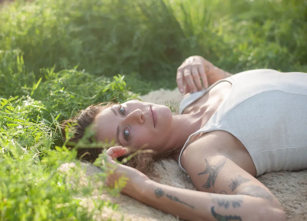 Smart Fashion Celebrity-Inspired Agnes dress in Oat Linen