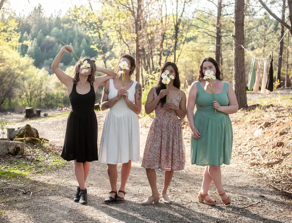 Charming Design Warm Soft Agnes dress in Sage Challis