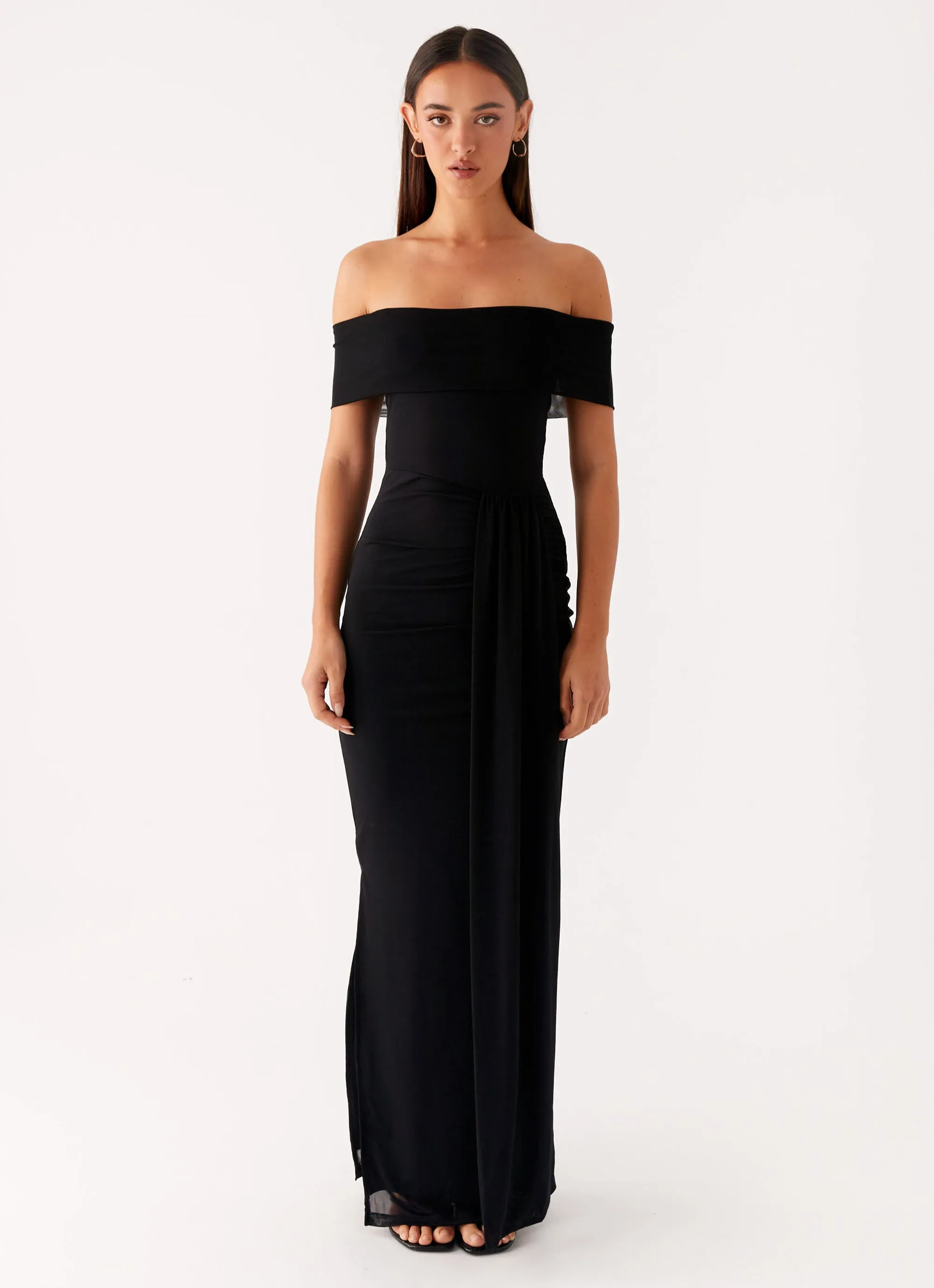 Aileen Maxi Dress - Black Calm Lines Soft Shape