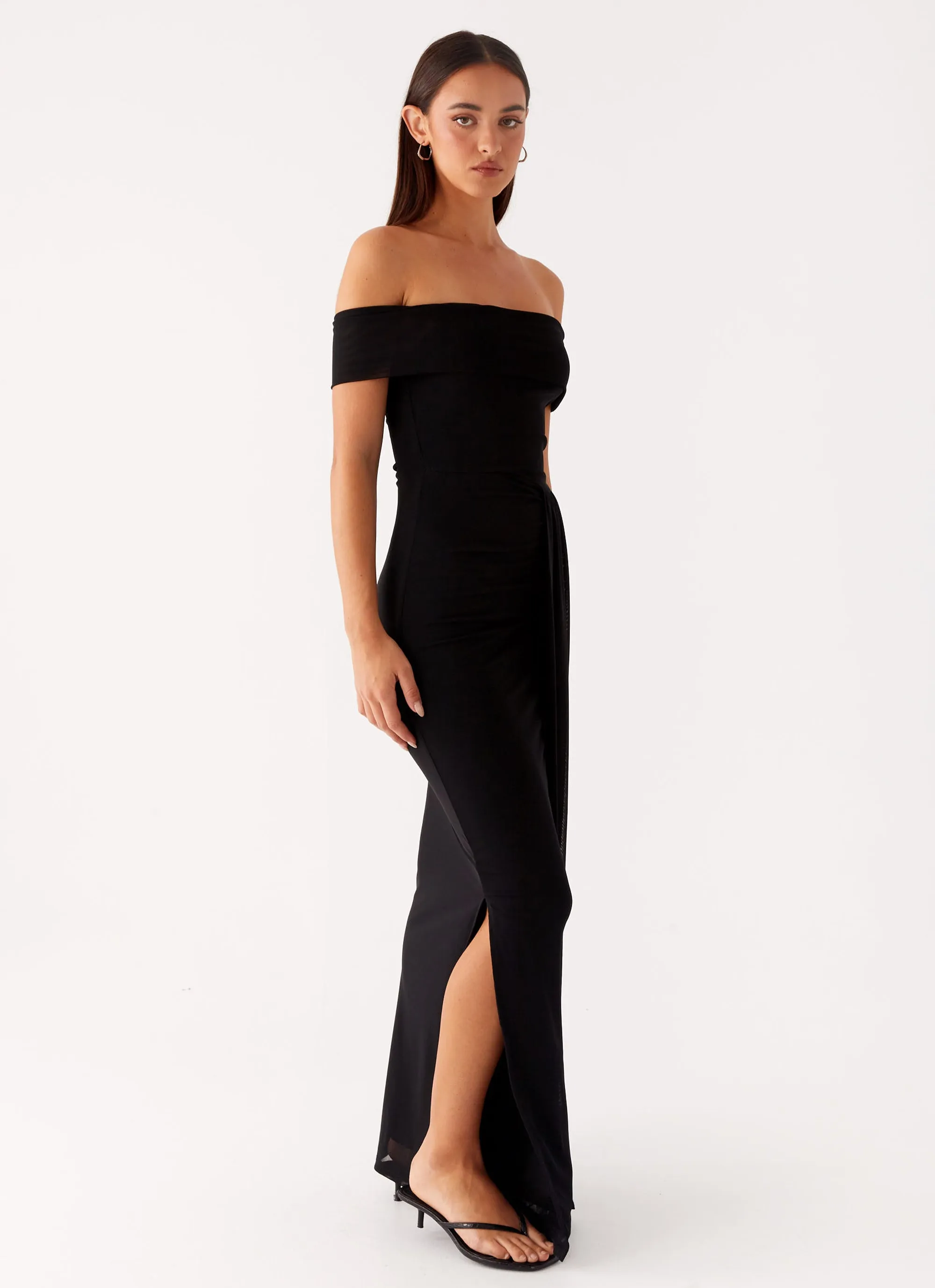 Aileen Maxi Dress - Black Luxe Fabric