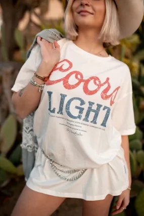 Distressed Texture Durable Blend Coors Light Oversized Tee