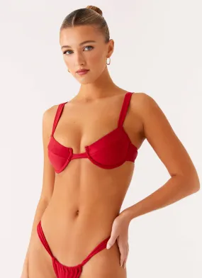 Abrasion resistant Airlie Balconette Bikini Top - Deep Red