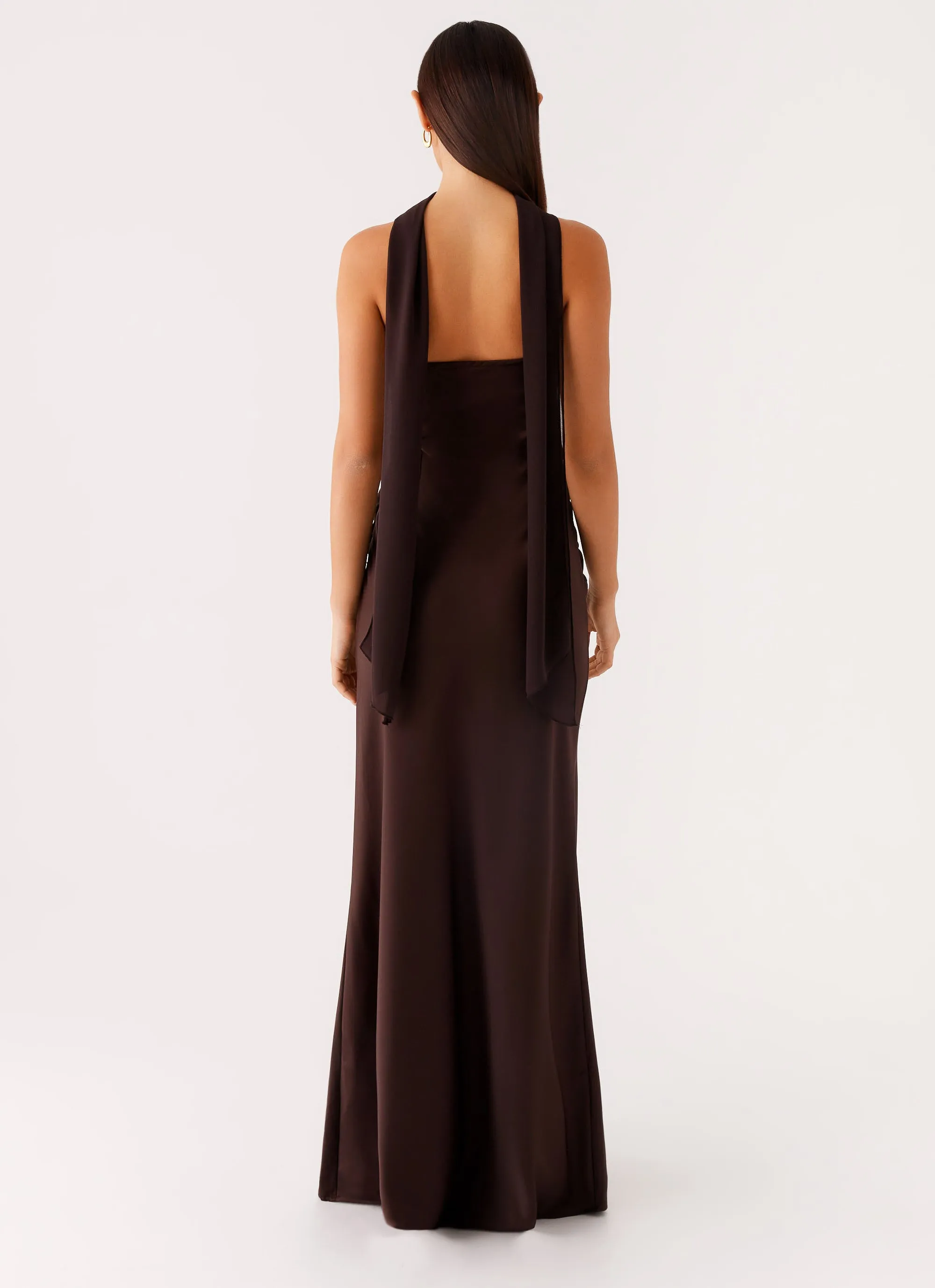 Alaine Scarf Maxi Dress - Dark Chocolate Work Style