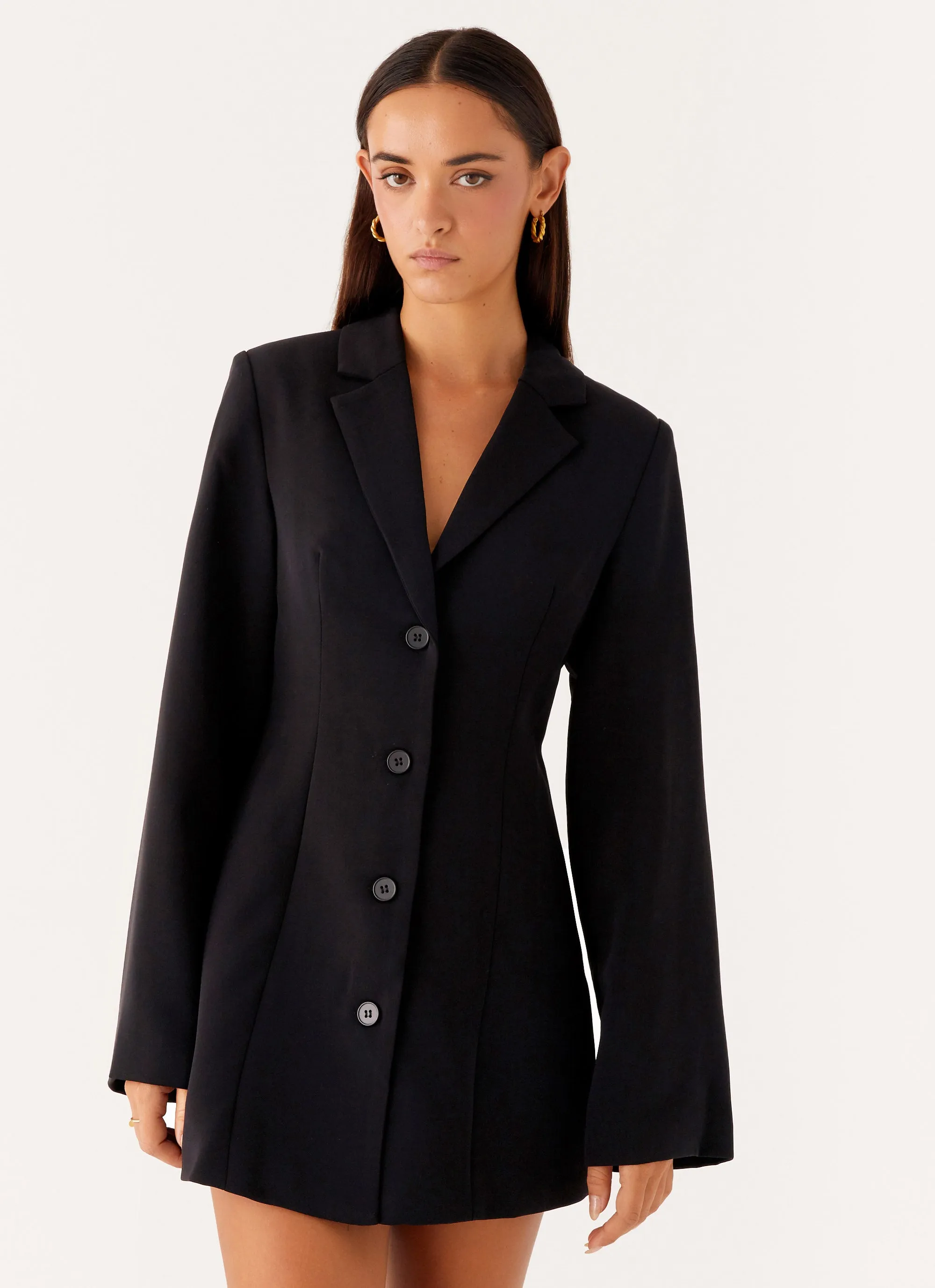Day Fit Albi Fitted Blazer Mini Dress - Black