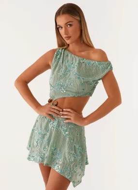 Aletta Sequin Mini Dress - Mint Simple Layer