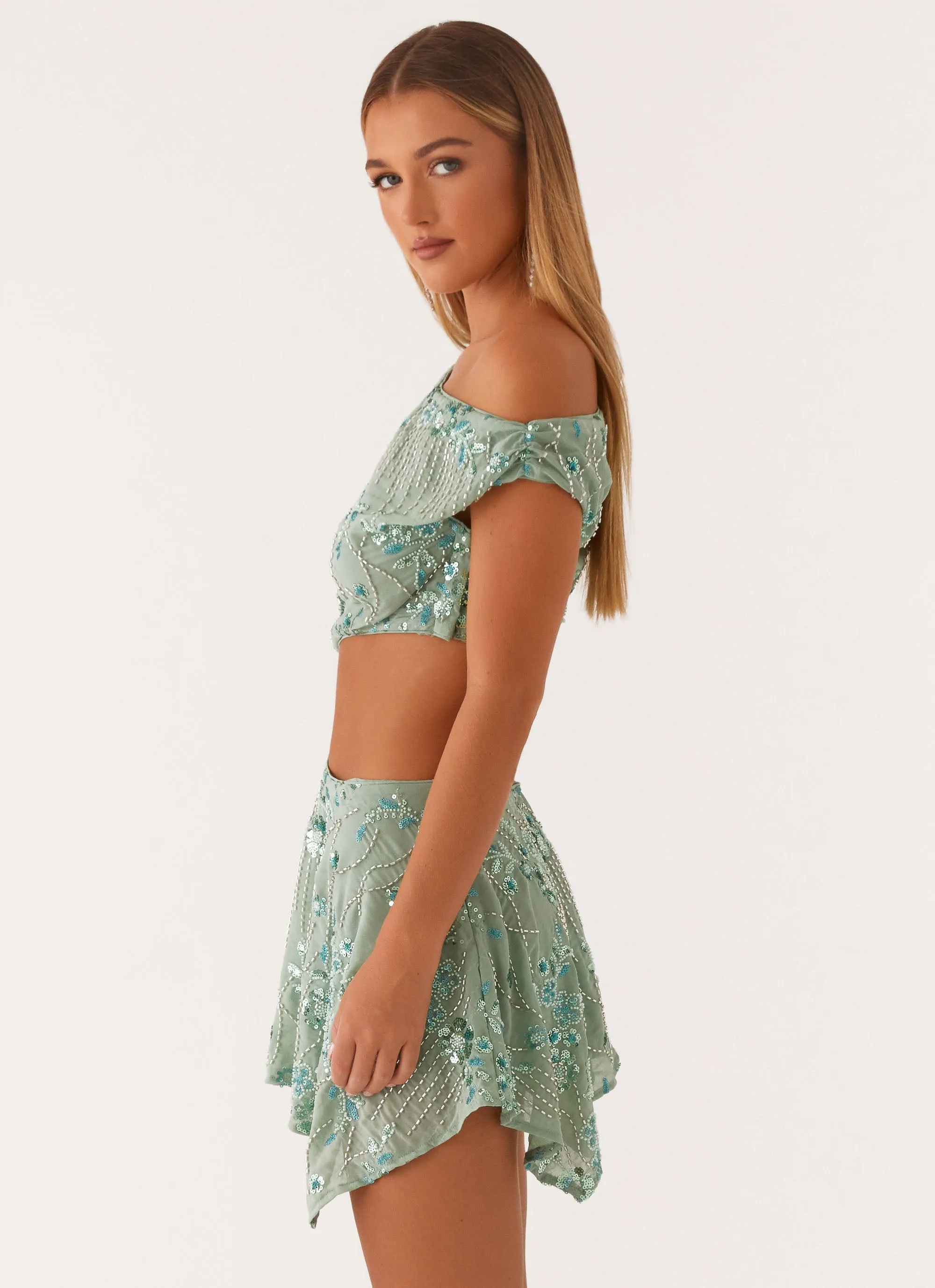 Everyday Line Teen Fashion Aletta Sequin Mini Dress - Mint
