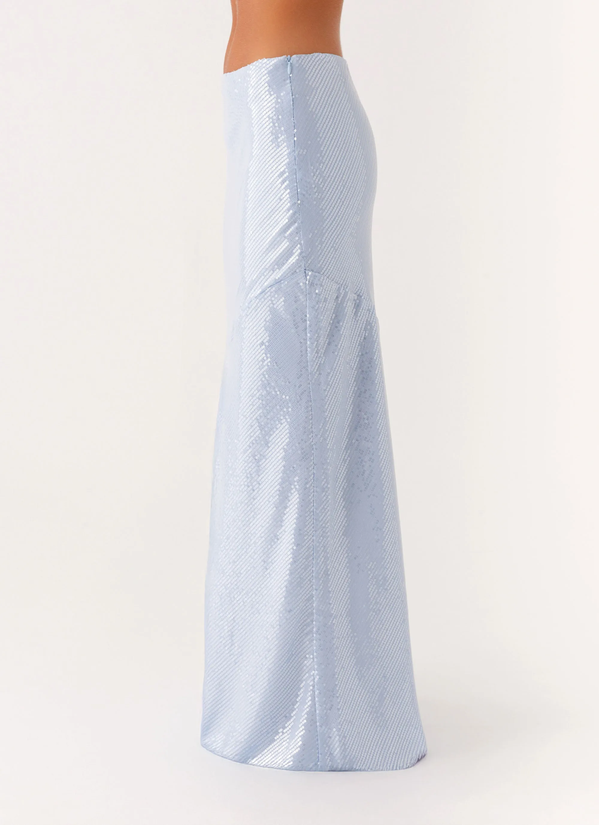 Algorithm Sequin Maxi Skirt - Blue Mall Brand Look