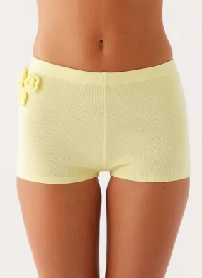 Comfort and style Lounge-friendly Aliah Knit Shorts - Yellow
