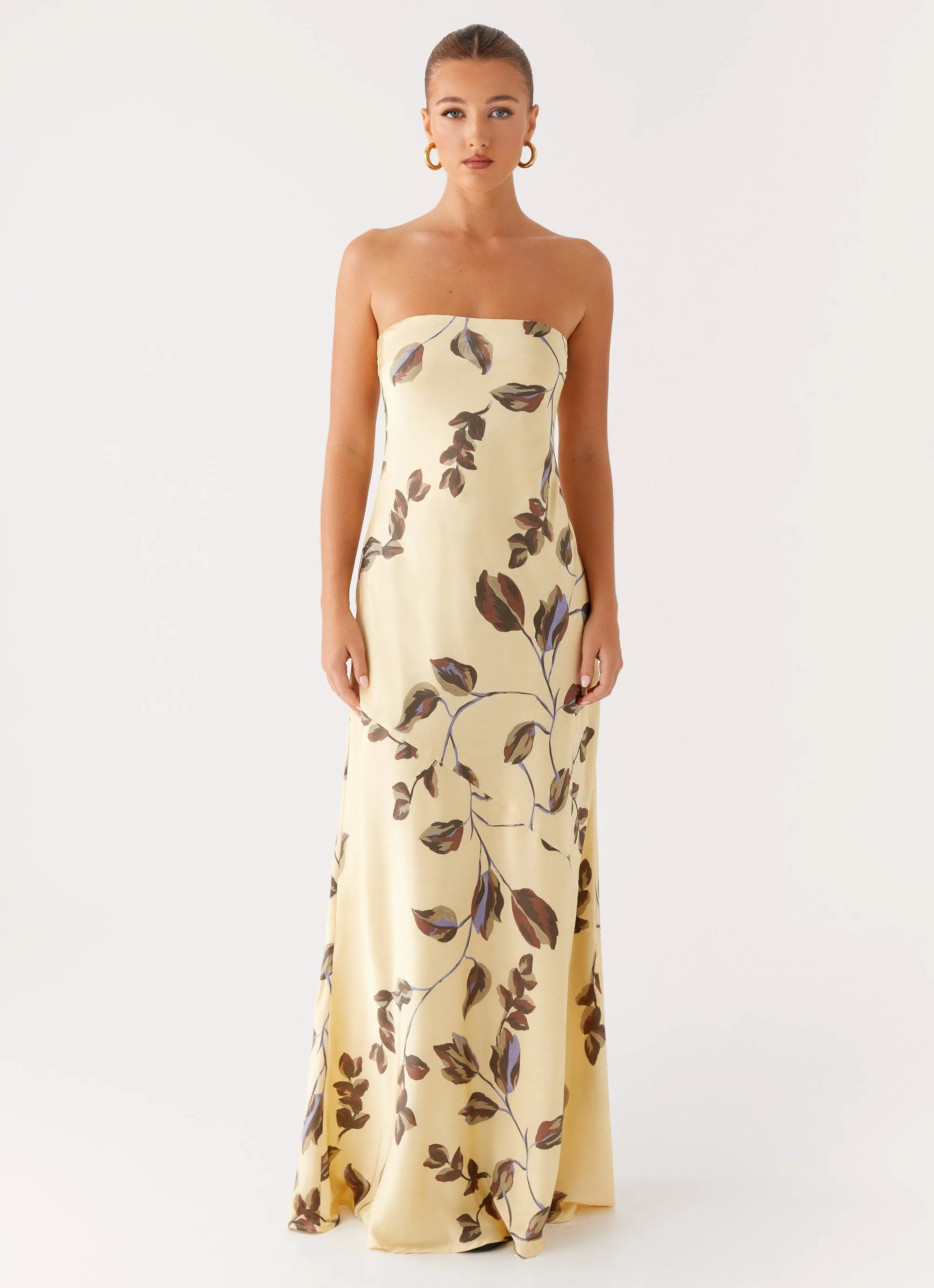 packable Alisa Strapless Maxi Dress - Buttercream Bliss