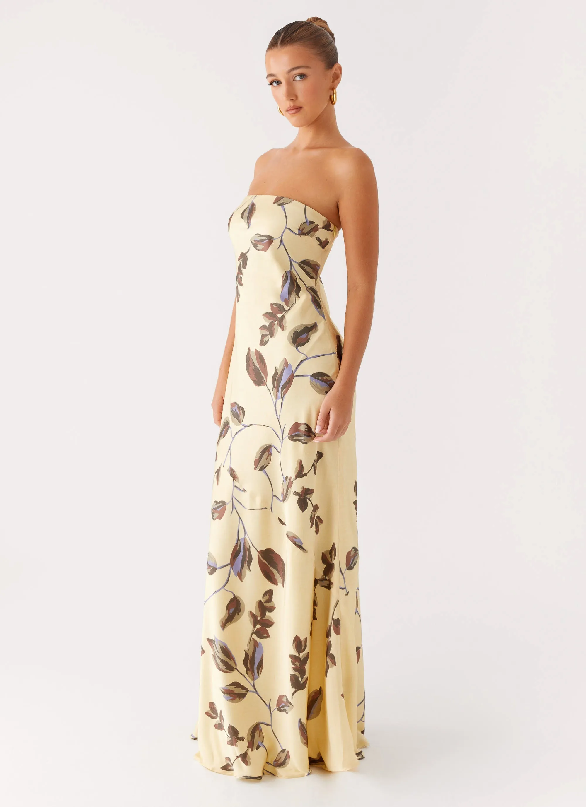 Tear-resistant Alisa Strapless Maxi Dress - Buttercream Bliss