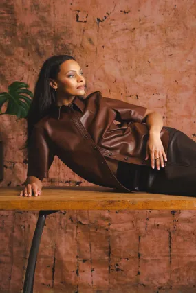 Short Sleeve Leather Shirt Reinforced Stress Points CompressionSupportWeave