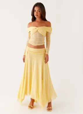 Sleek Styling Kirrabilli Midi Skirt - Yellow