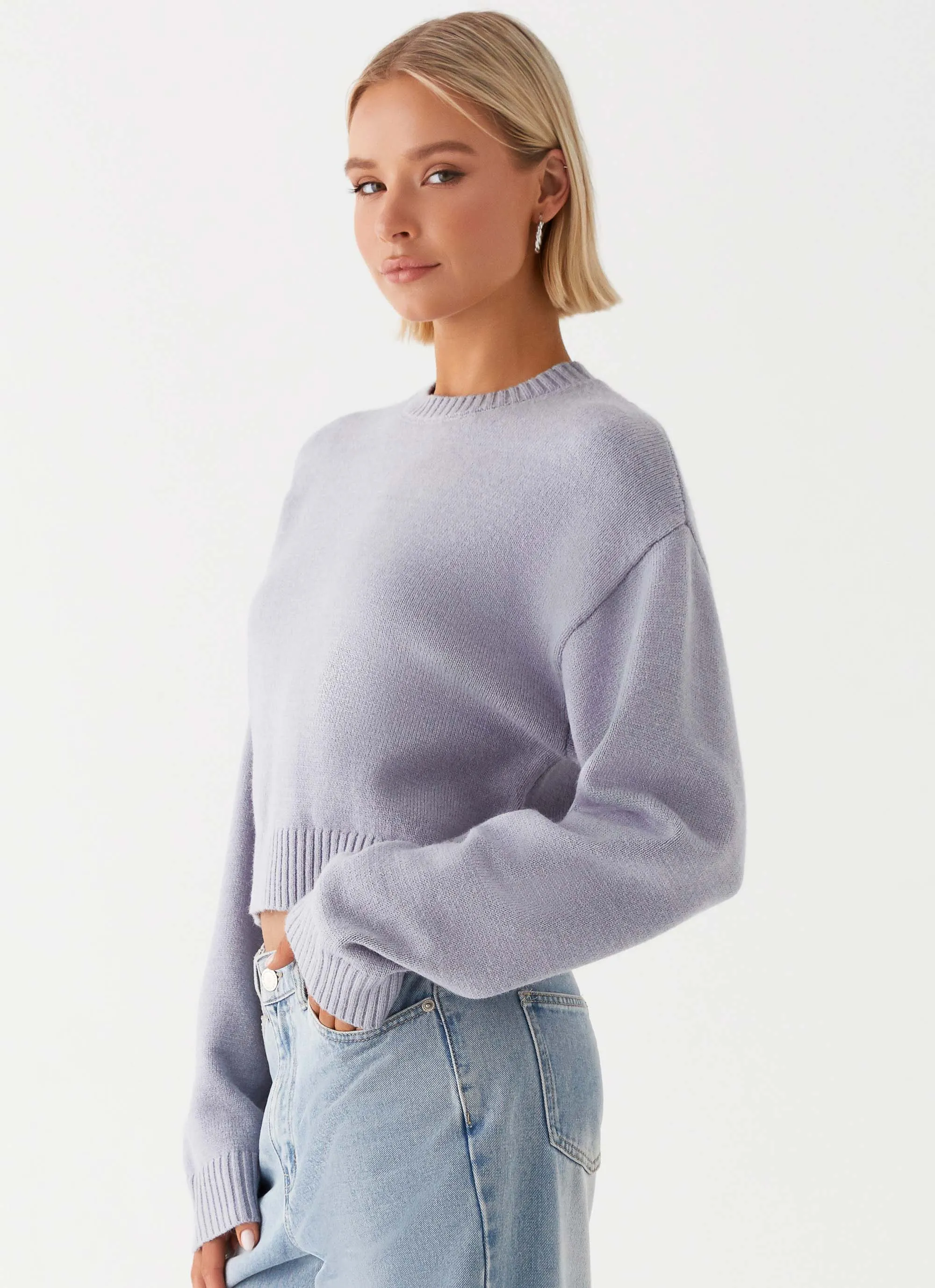 Monika Oversized Jumper - Blue Elastic cuffs