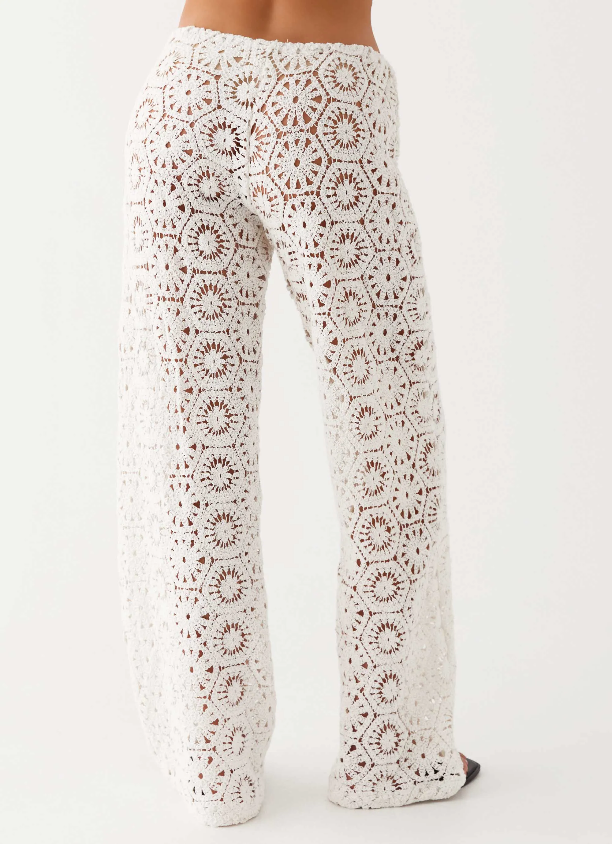 Ibiza Crochet Pants - Ivory Neutral Style