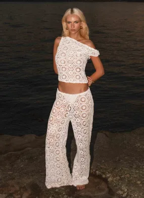Ibiza Crochet Pants - Ivory Reflective accents