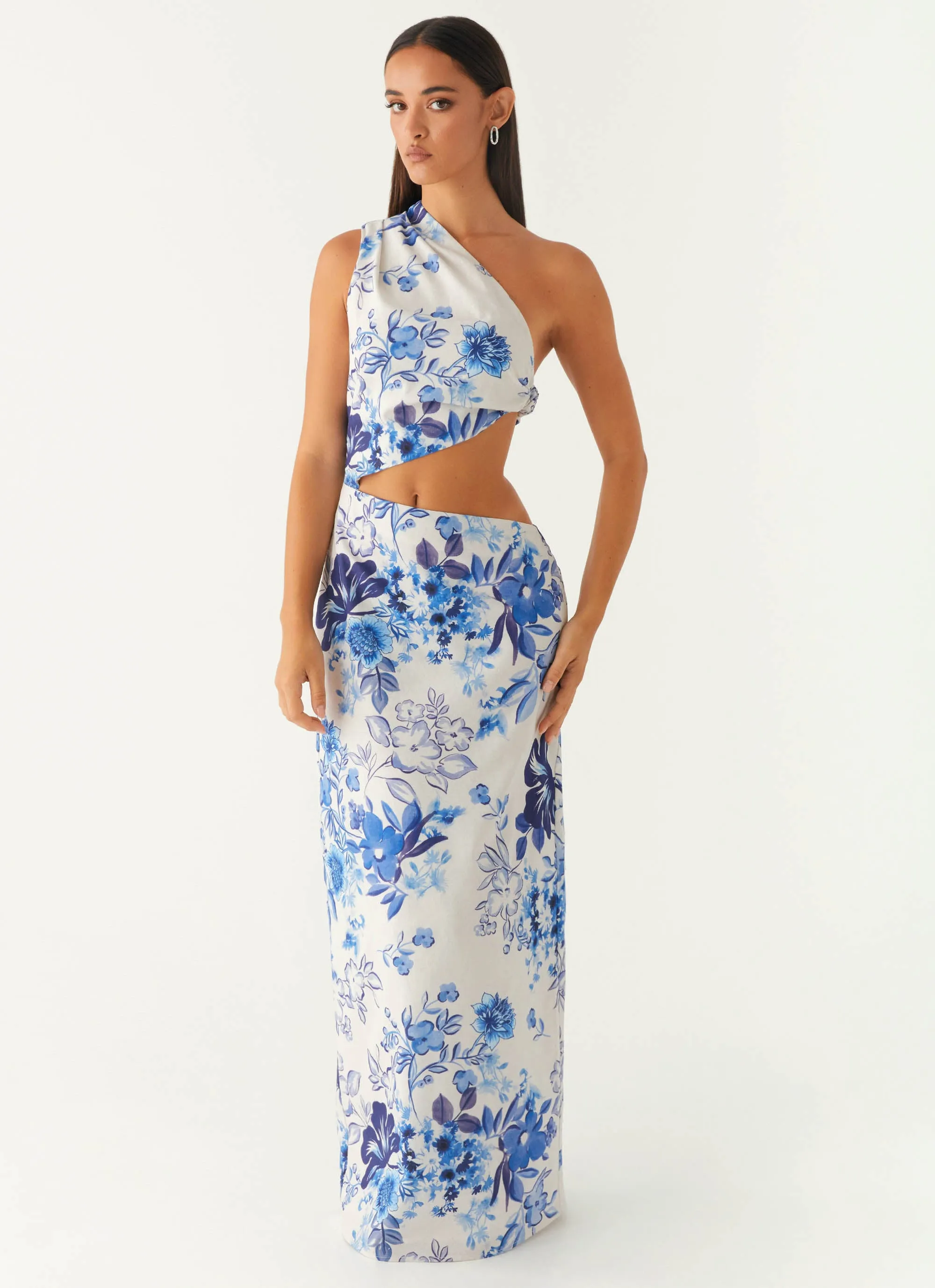 All Summer Long Maxi Dress - Serene Sky Floral Event Glow Fashionable Comfort Wear