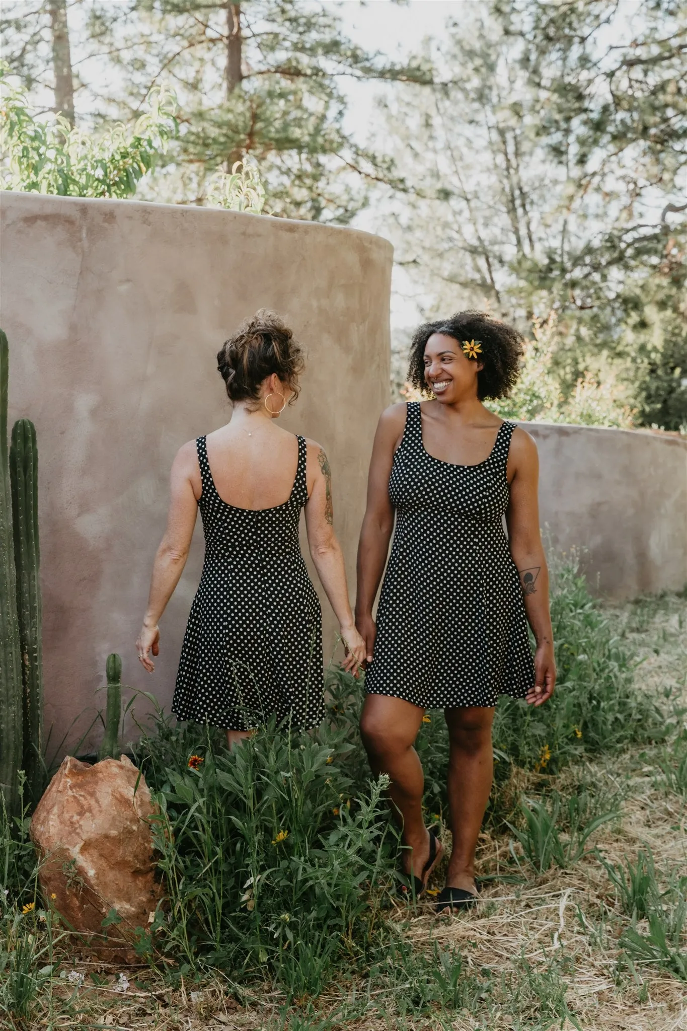 Polite Tone Polished Mood Delana Dress in Black and White Polka Dot