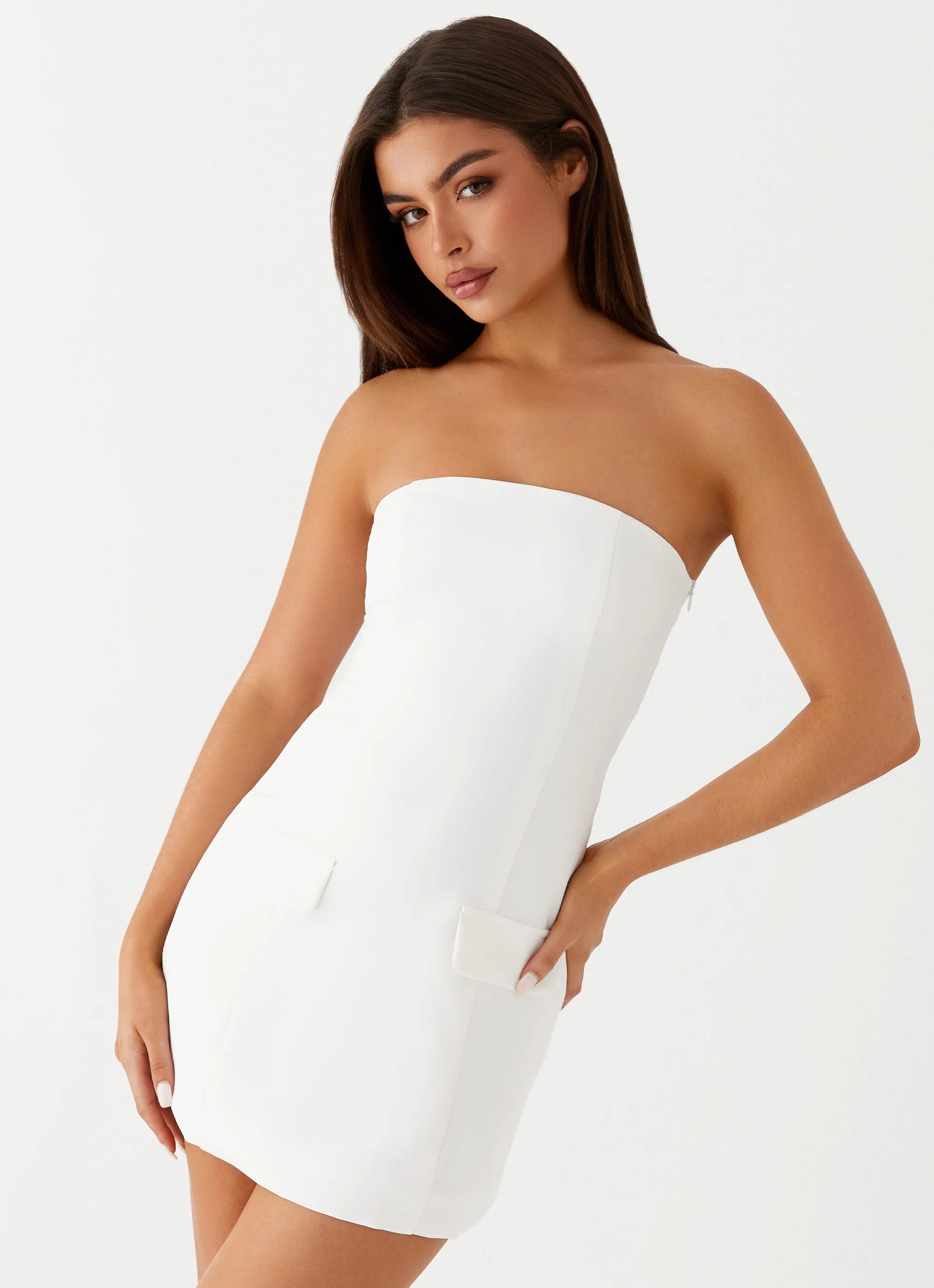 Gentle Vibe Soft Vibe Allora Strapless Mini Dress - White