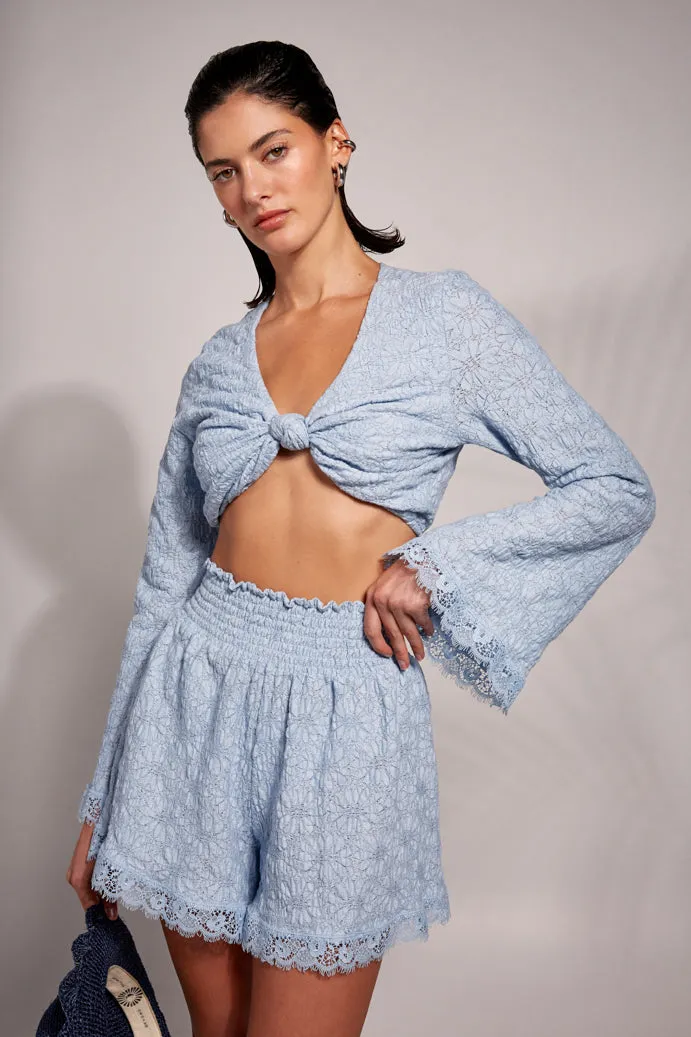 SoftCottonBlend ResilientElasticBand ALUNA SHORT BLUE