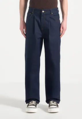Arnault - Pleated Denim Jeans - Indigo Sustainable Evening Stroll Casual Casual Spring Mood Classic Wear