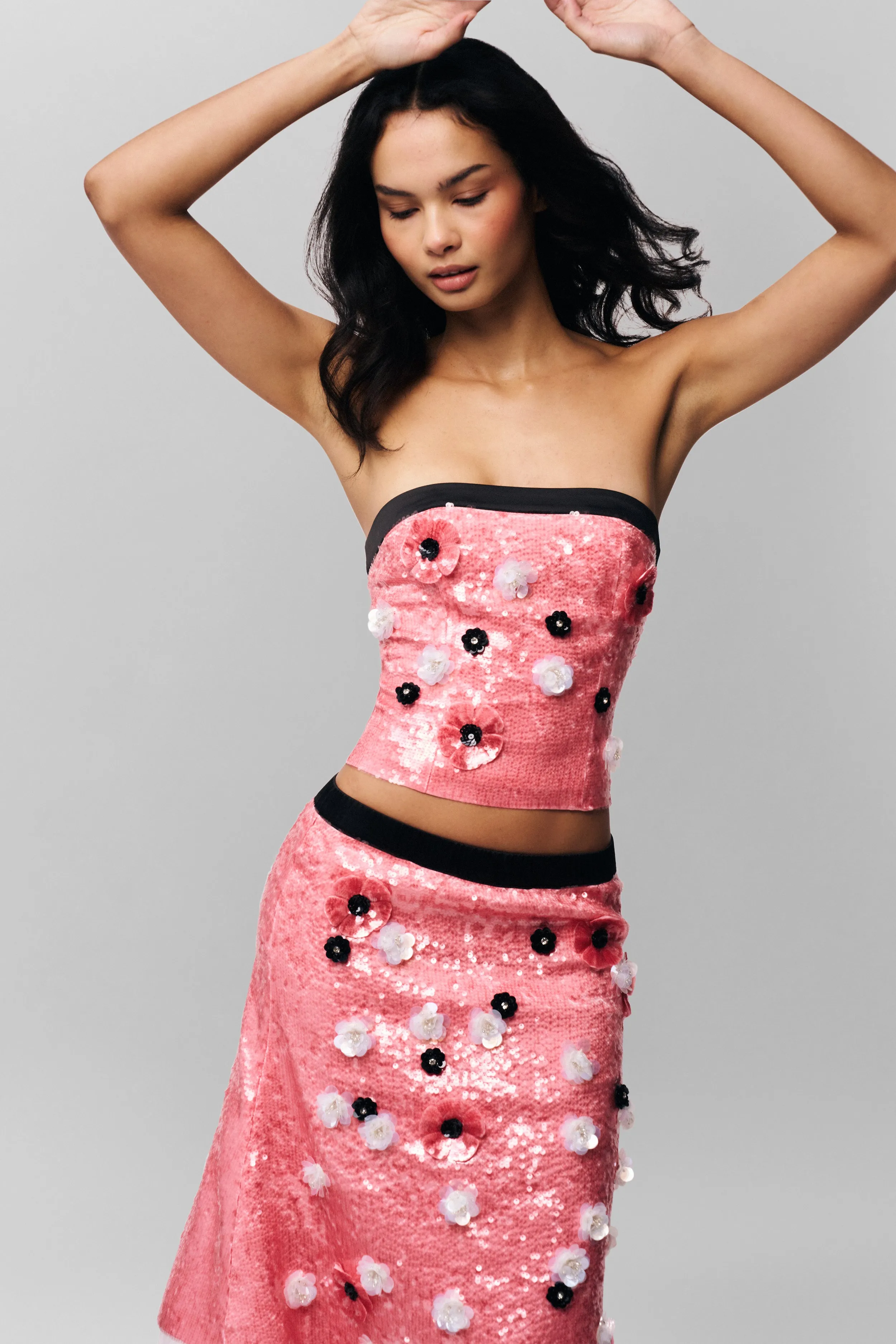 Ambroise Sequin Tube Top SnagResistant Fabric