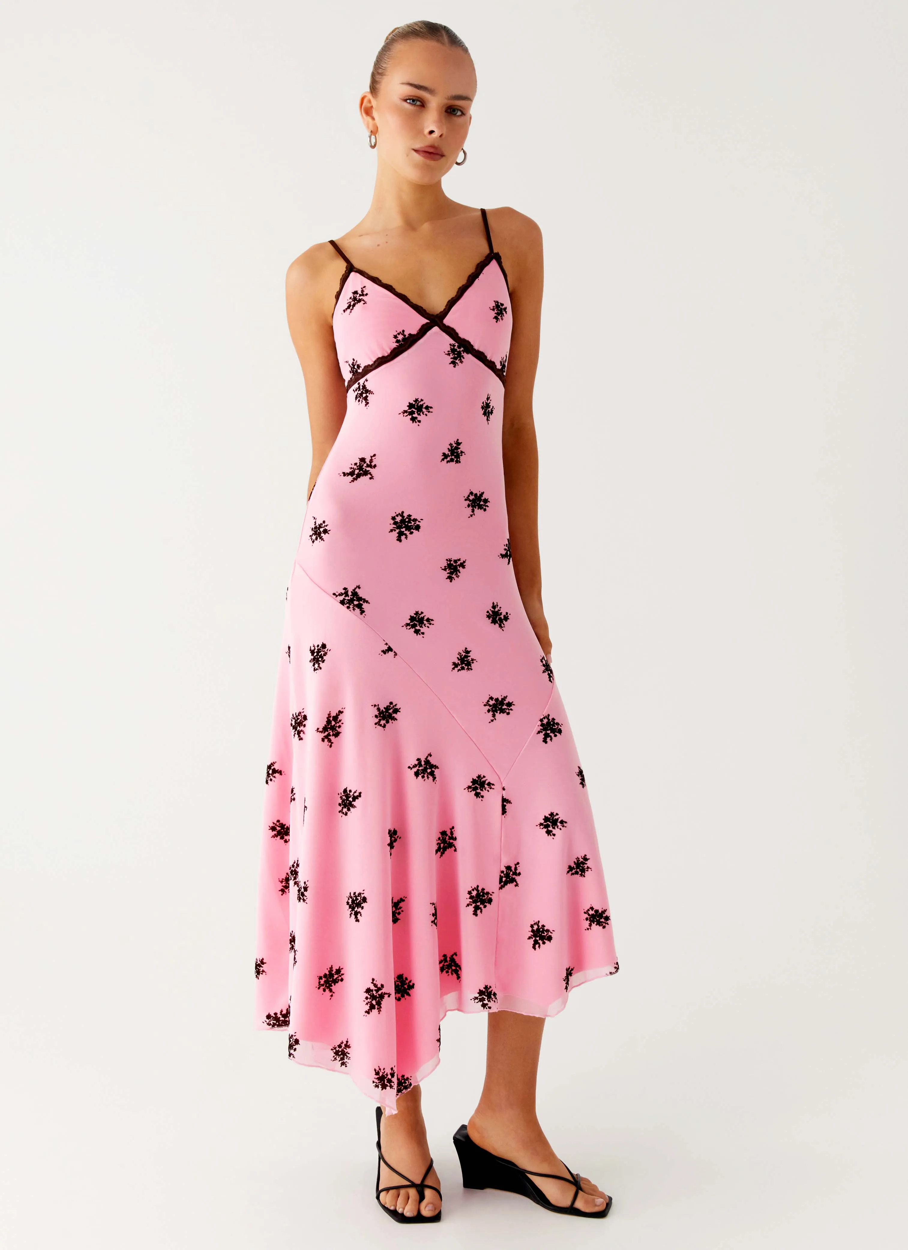 Amelia Midi Dress - Pink Korean Mood Casual Days