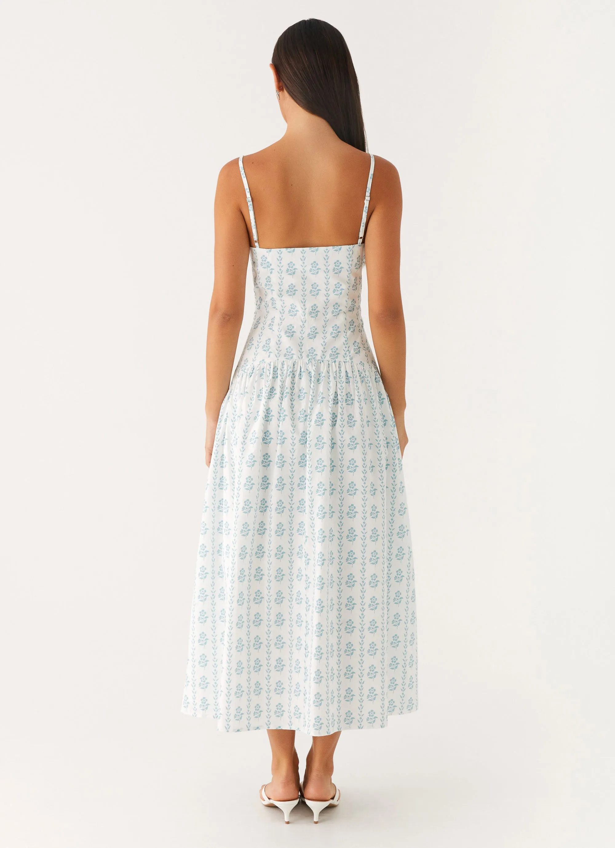 Elegant Detail Ready Glow Amelie Midi Dress - Sweet Daydream Print