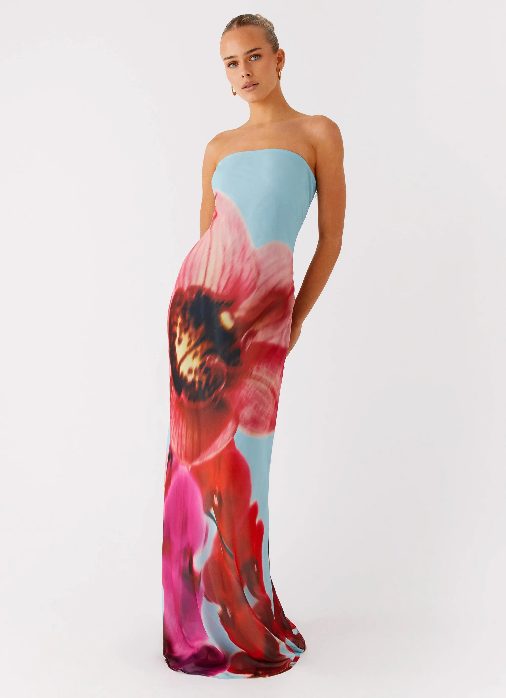 Amelle Maxi Dress - Turquoise Bloom Earth-Tone