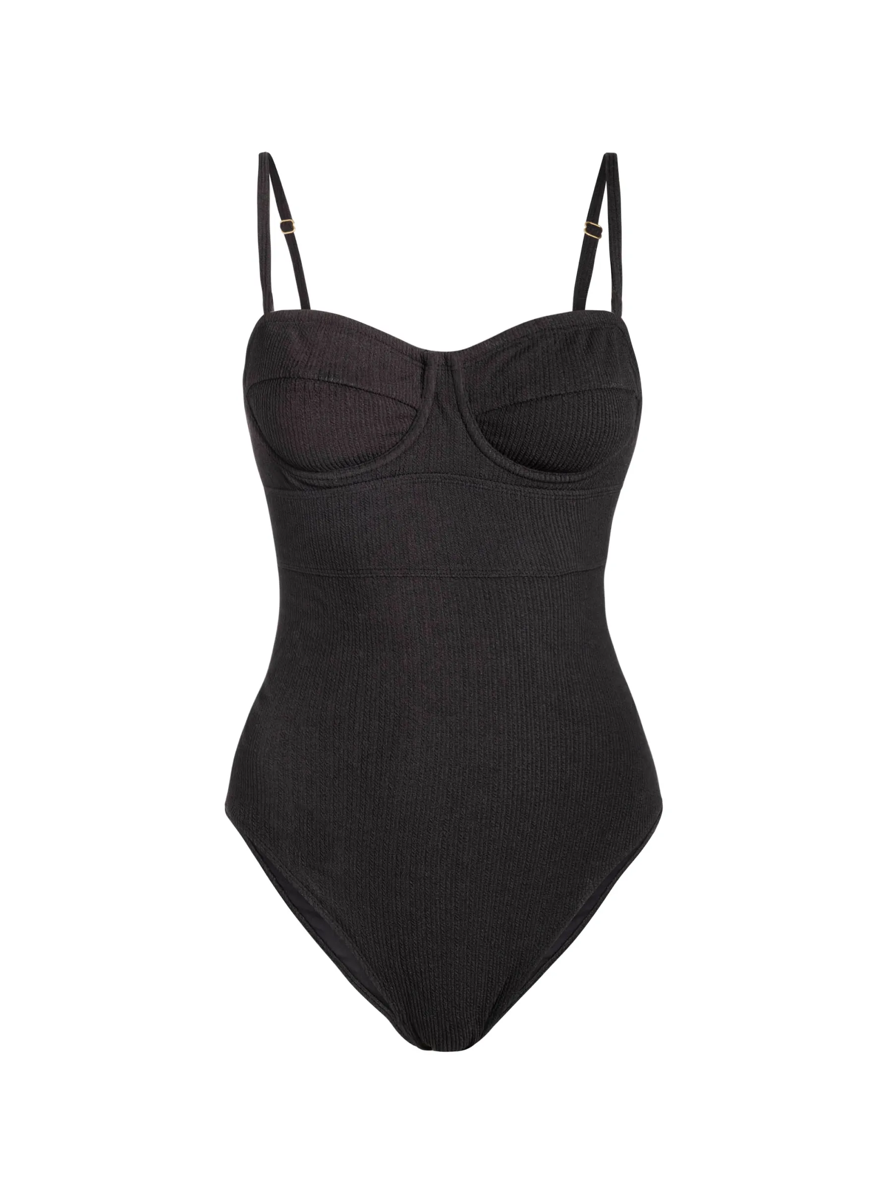 Anabel One Piece In Black Texture Maternity Anti Pilling Technology